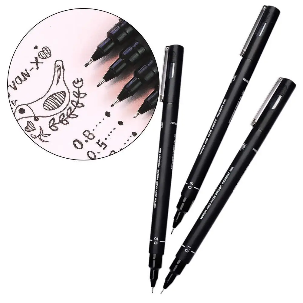Fineliner Pigma Micron ручка для рисования 01 02 03 05 08 черная линии искусства комикс тонкая не