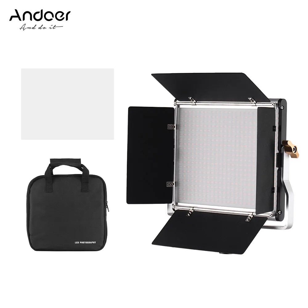 Andoer LED Video Light Panel Fill-in Lamp with Barn Door 480LED Adjustable Brightness 3200K-5600K for Photography Shooting | Электроника