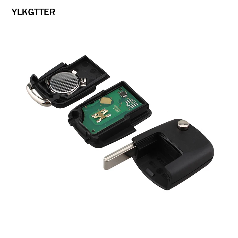 YLKGTTER 1J0 959 753 CT дистанционный ключ для VW/Volkswagen Bora Polo Golf 4 MK4 Transporter 434MHz с ID48 чипом HU66 Uncut Blade