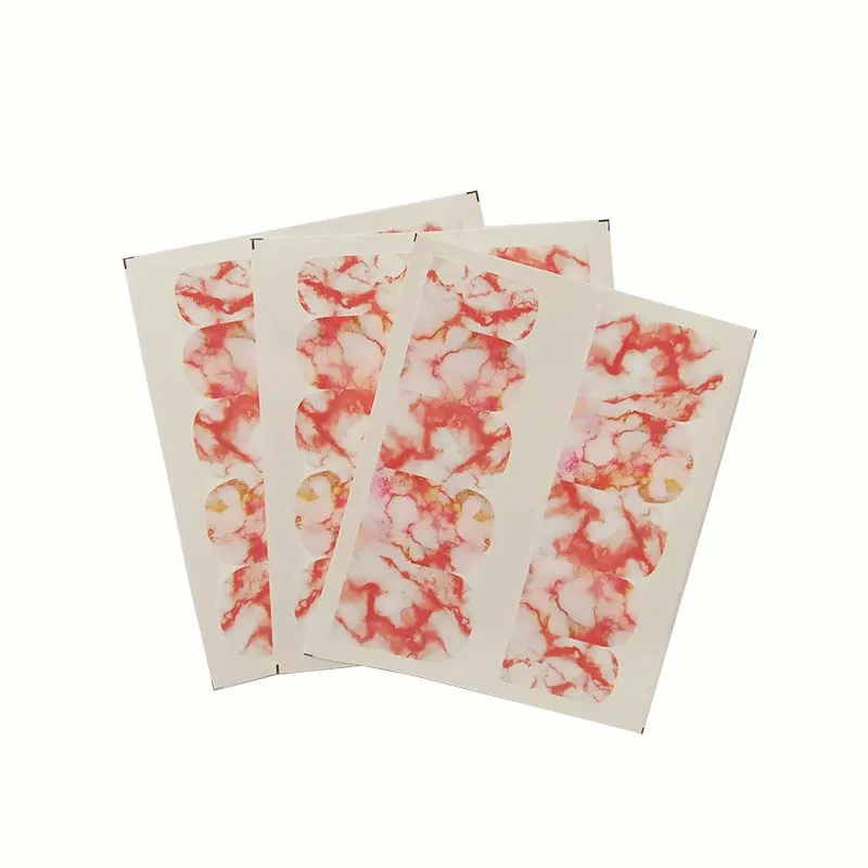 

Red Gradient Marble Nail Art Sticker Water Transfer Decal Watermark Slider Manicure Full Wrap Tool Decor 3PCS C26