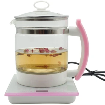 

18 Functional Glass Health Pot Flower Teapot Boiling Pot-Eu Plug