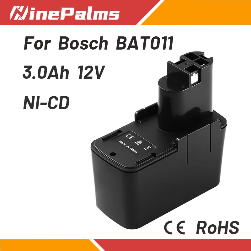 NinePalms NI CD Перезаряжаемые аккумуляторные батареи 12V 3Ah подходит для Bosch PSR120 PSR 12VE 12VES