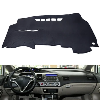

CITALL Non-slip Black Center Console Dashboard Cover Dashmat Dash Mat Pad Carpet Sun Shield fit for Honda Civic 2006-2011