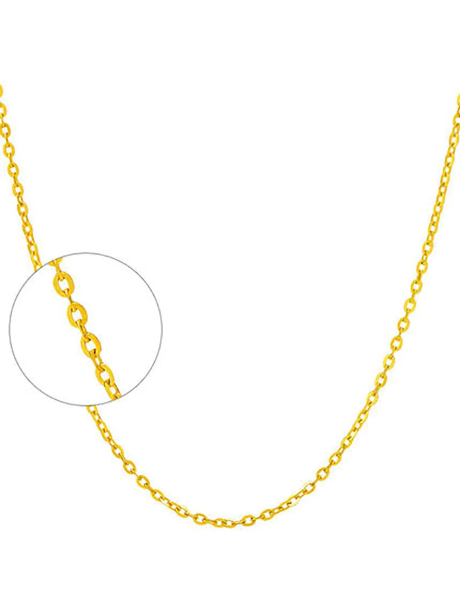 [ NYMPH] Wider Genuine 18K Yellow Gold Chain Gold Necklace 45cm Best Gift For Women [D206]