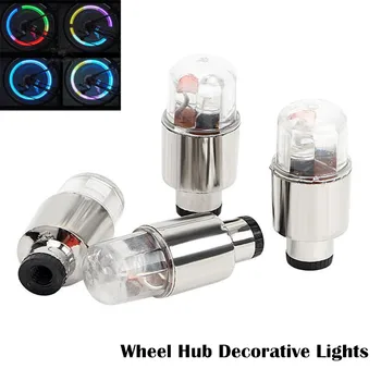 

4pcs Car Wheel Caps Decoration Cars Light for Tire Hub Lamp bike Motorcycle Wheel Deco LED Tire Valve Caps Auto Cars Accessories
