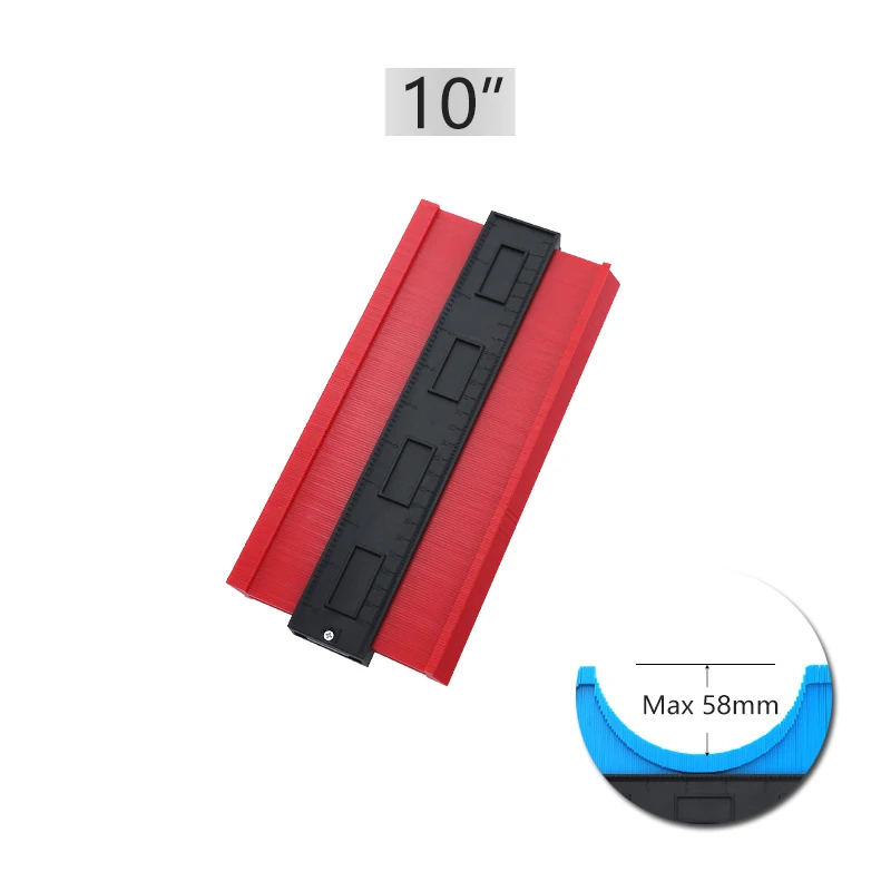 10inch-Red-58mm 1" /20" контурный датчик абс-профиль линейка расширение контур Дубликатор датчик для плитки ламината кромки - Color: 10inch-Red-58mm