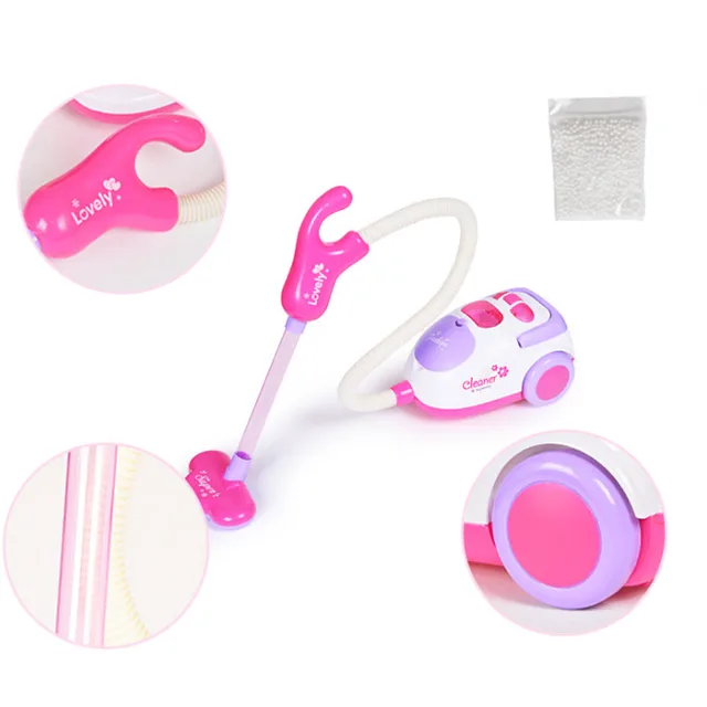 2022 New 1 Pcs/set Pretend Play Toy Simulation Vacuum Cleaner Cart Cleaning Dust Tools Baby Kids Play House Doll Accessories Toy 6