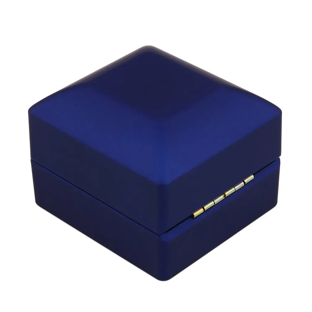 Светодиодный светящийся серьги кольцо подарочная коробка обручальное кольцо ювелирный дисплей упаковка-органайзер для хранения для помолвки черный/синий
