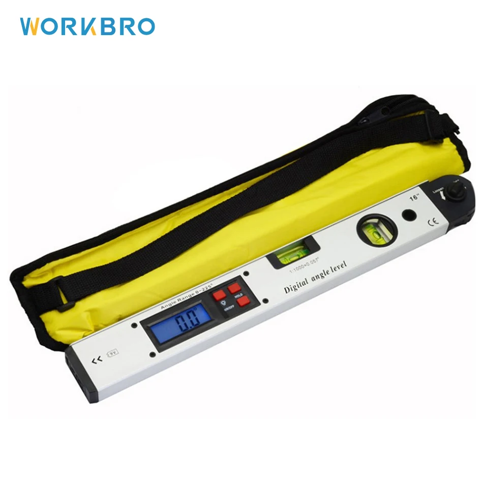 

WORKBRO 400mm/16INCH Digital Display Angle Ruler High Precision Electronic Level 225 Degree Protractor Gauge Measuring Tool