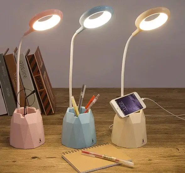 

Creative Pen Container Charging&Plug Two Function LED Night Lights Kids USB Reading Table Lights Beside Decoration Desk Lamp