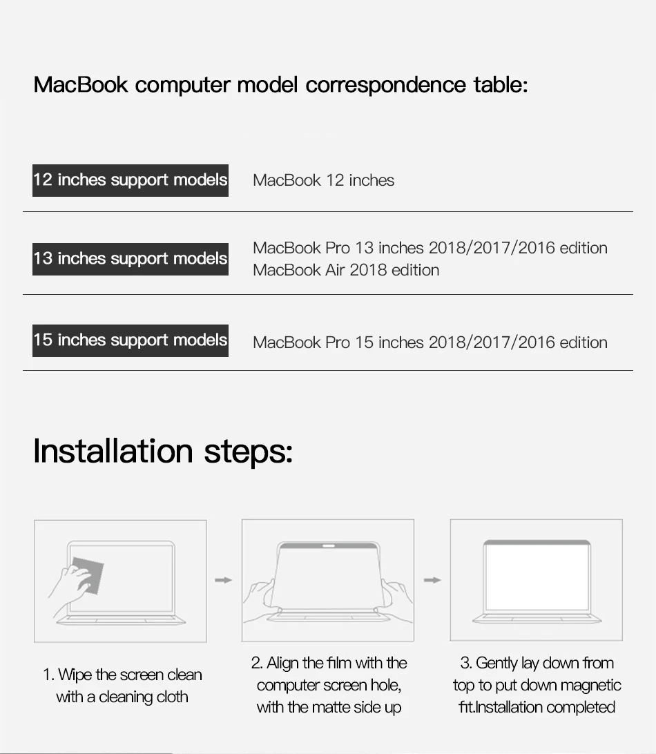 Benks Magnetic Anti-spy Screen Protector Film For Apple Macbook Notebook 121315 inch Full Privacy Protect For Air13 Pro Retina (13)