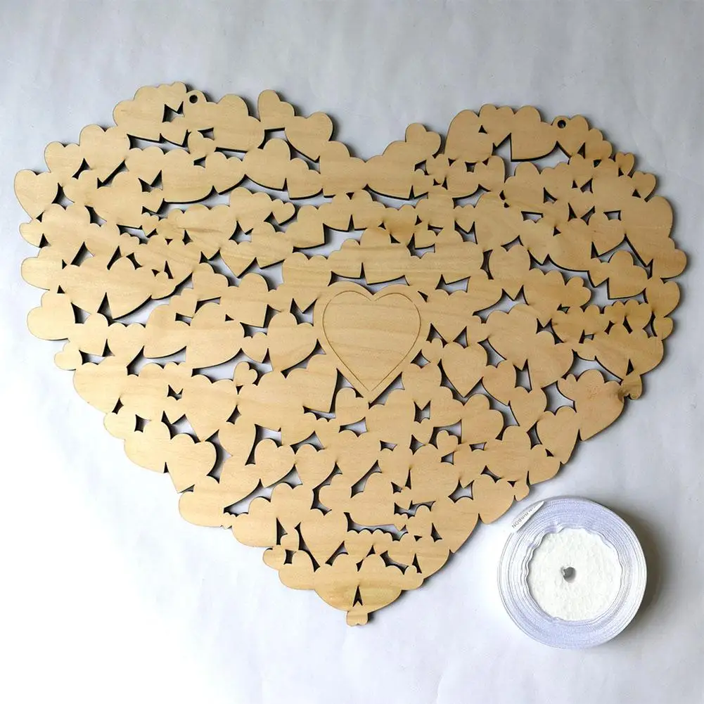 Деревянный кулон в форме сердца для свадебных книг подвесная доска вечерние