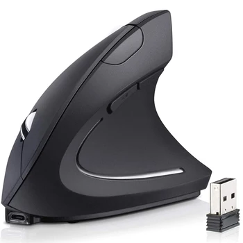 

Rechargeable Ergonomic Wireless Mouse, with 3 Adjustable DPI 800/1200/1600 Levels 6 Buttons for Computer, Laptop, PC