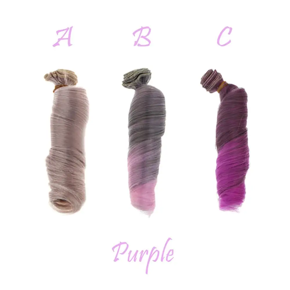 1 Pcs 15/20*100cm Gradient Doll Hairs Doll Wigs Curly Hair for Barbie DIY 1/3 1/4 DIY Accessories House Toys