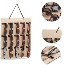15/25 entalhes de feltro óculos suporte para óculos de sol armazenamento display pendurado saco parede bolso caixa armazenamento organizador