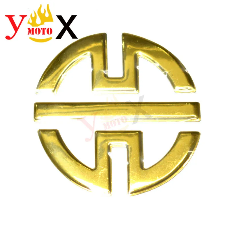 3D ПВХ светоотражающий сильный клей бак боковая крышка обтекатель эмблема, наклейка с логотипом наклейка для KAWASAKI H2 NINJA H2R Красный Золотой Черный Серебряный - Цвет: Pair Gold
