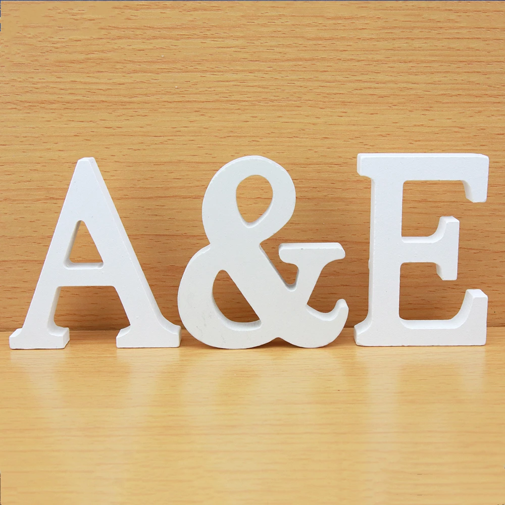 8 CM Letras Decorativas Grandes White Wooden Letters Home Decor Wedding
