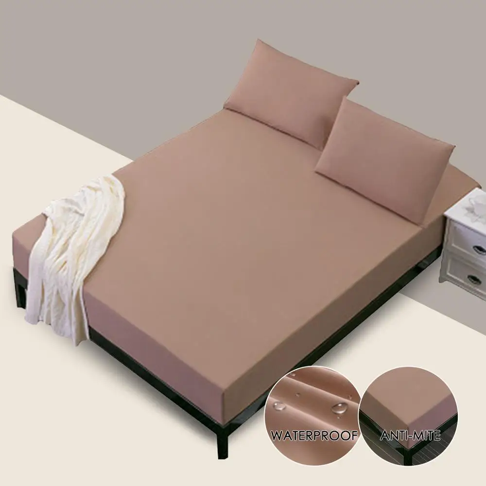 Mattress-Protector-Cover Bed-Cover Grey Waterproof Winter1pc Black Sanding Solid 