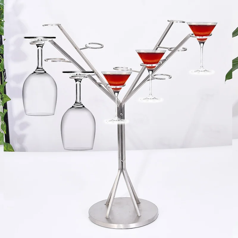 Stainless steel wine glass holder multiple display rack hanging shelf goblet inverted hanger | Обустройство дома
