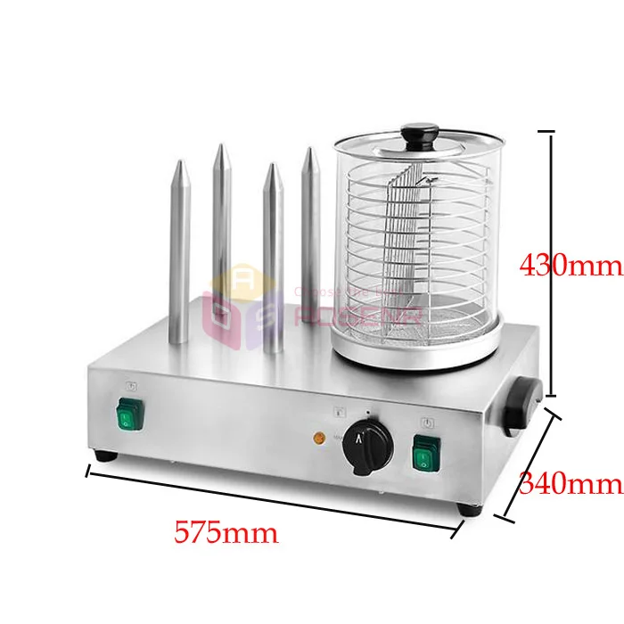 220 В отпариватель хот-дог машина из нержавеющей стали 4 палочки колбаса булочка грелка