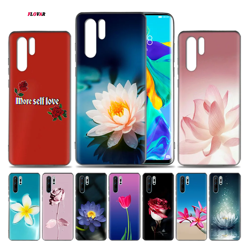 

Rose Lotus Flowers TPU Soft Phone Case For Huawei P20 P30 P9 P10 Mate 10 20 30 Lite Pro P Smart Plus Z 2019 2017 Cover Shell