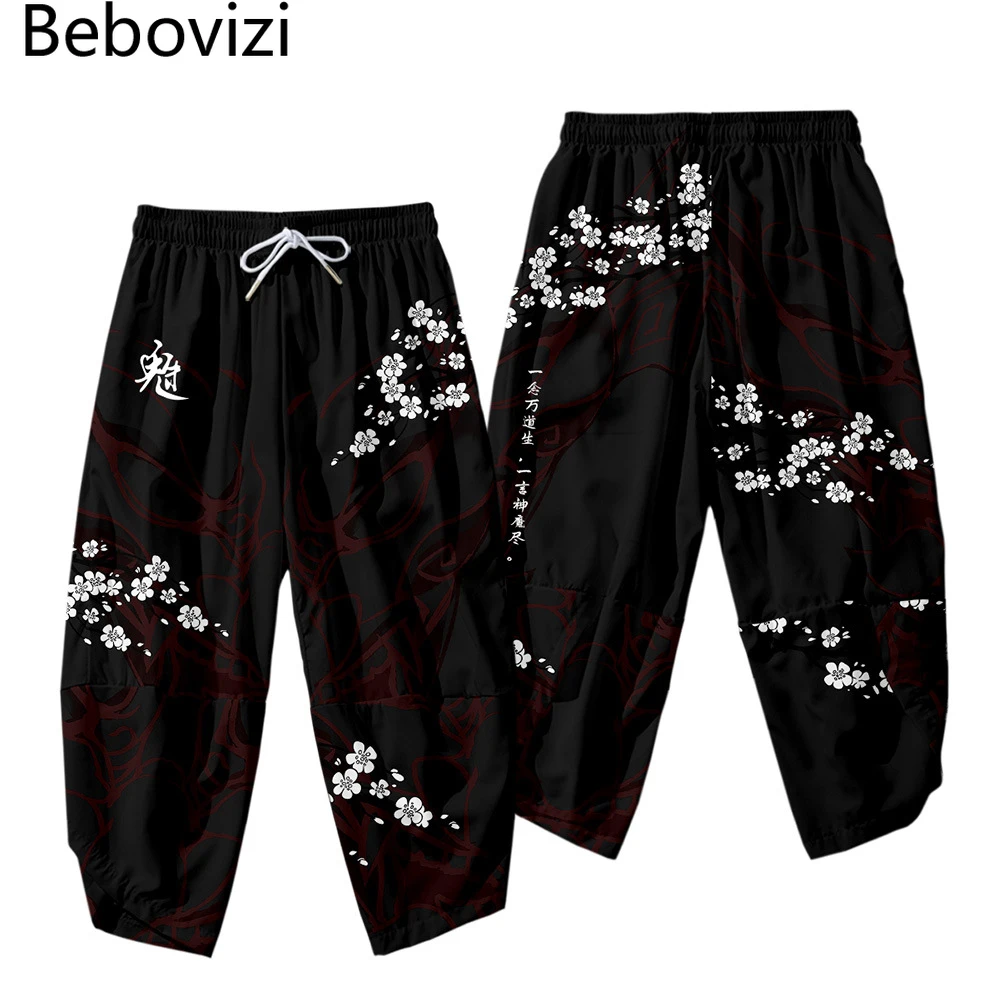 Japanese Style Kimono Pants Set Men Cosplay Traditional Samurai Thai Harem Pants Harajuku Streetwear Vintage Men's Trousers japanese kimono