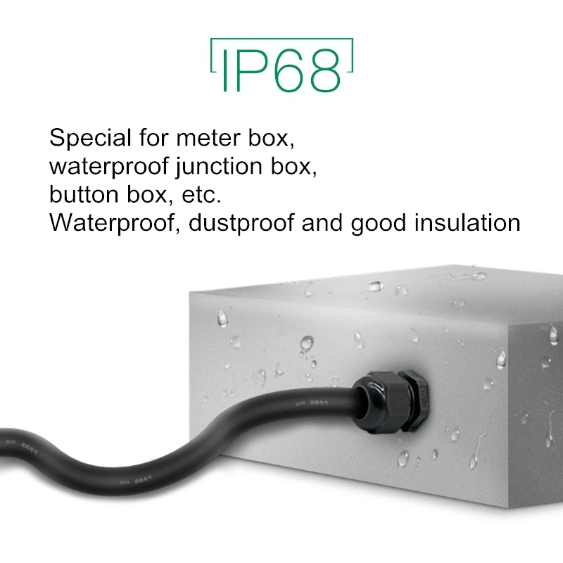 Warerproof Plastic Nylon Cable Gland IP68 M12*1.5 M14 M16 M18 M20 M22 CE Cable Wires Connector Glen Retaining Head