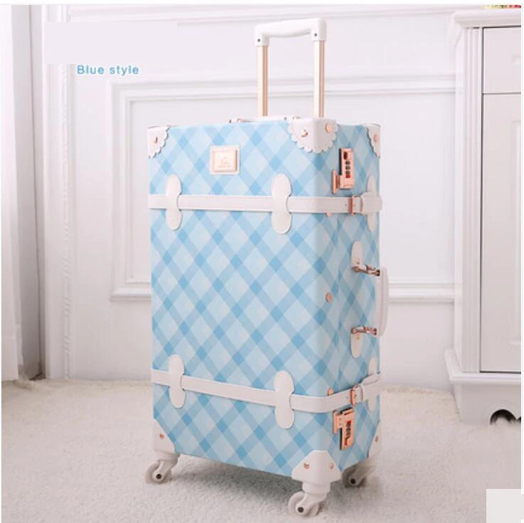 only luggage12 Женский чемодан 2" 22" 2" 26" для путешествий, Ретро стиль, чемодан с цветочным рисунком, тележки для путешествий, багажные сумки с колесами - Цвет: only luggage12