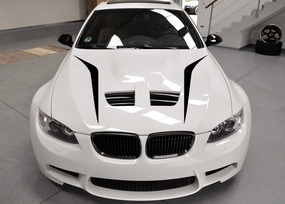 Аксессуары для тюнинга автомобиля, 100 см x 26 см, крышка капота, автомобильные наклейки, Авто Виниловая пленка, Длинные полосы, наклейки, сделай сам, наклейки для автомобиля, спортивный стиль, 2 шт