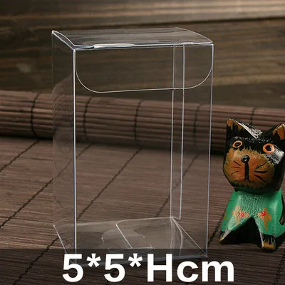

50 шт. 5x5xH пластиковая коробка для хранения ПВХ прозрачные коробки для подарочных коробок для свадьбы/инструмента/еды/упаковки ювелирных изделий дисплей DIY