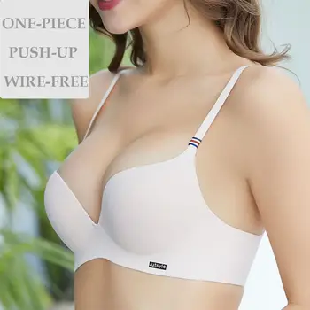 

Women Comfortable Wireless Bras Sexy Lingerie Adjusted Seamless Bralette Female Push Up Bra Underwear Solid Color