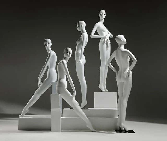 Female Full Body Mannequin - Abstract High End Style - Glossy White  Fiberglass