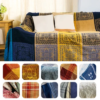 

Multi-style Chenille Jacquard Tassel Throw Blanket Sofa Chair Cover Tablecloth-colorful Tribal Pattern