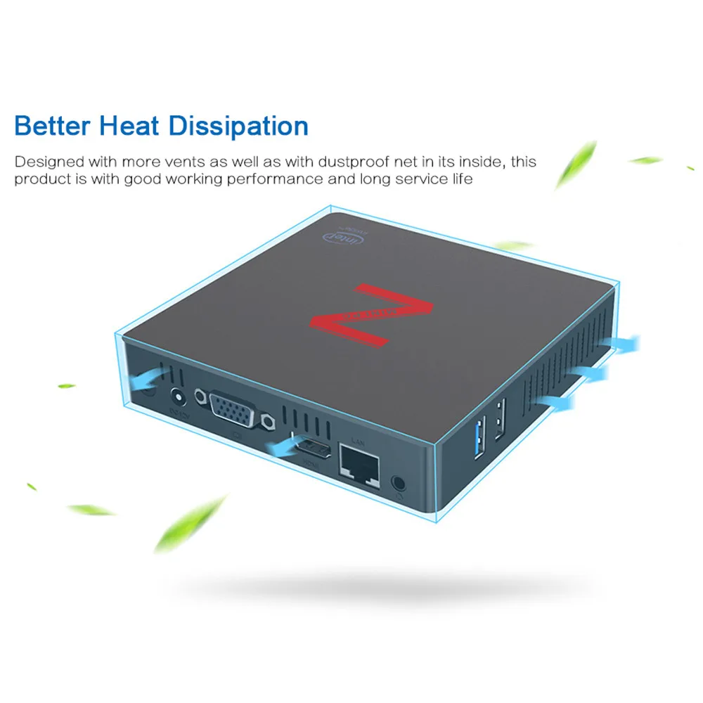 Z85 Мини ПК Atom X5-Z8350 четырехъядерный Windows 10 2,4G+ 5,8G Wifi BT4.0 1000 Мбит/с 2 ГБ/4 ГБ 64 Гб rom VGA+ HDMI Двойной экран