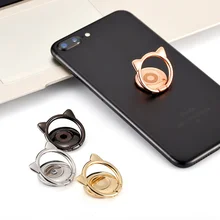 Милое кольцо-держатель из сплава с кошачьими ушками на палец, магнитная вращающаяся подставка для мобильного телефона на 360 градусов для IPhone 8X11 для samsung для Xiaomi для huawei