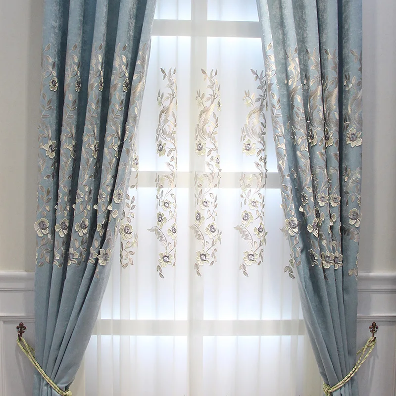 Европа нежный свет вилла Роскошная рельефная ткань штора занавеска для гостиной занавески для спальни