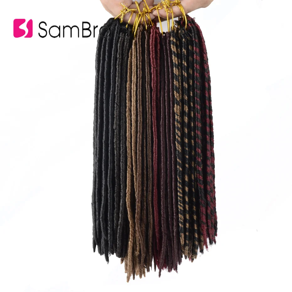 SAMBRAID 14 дюймовые искусственные мягкие локоны вязанные крючком волосы дреды