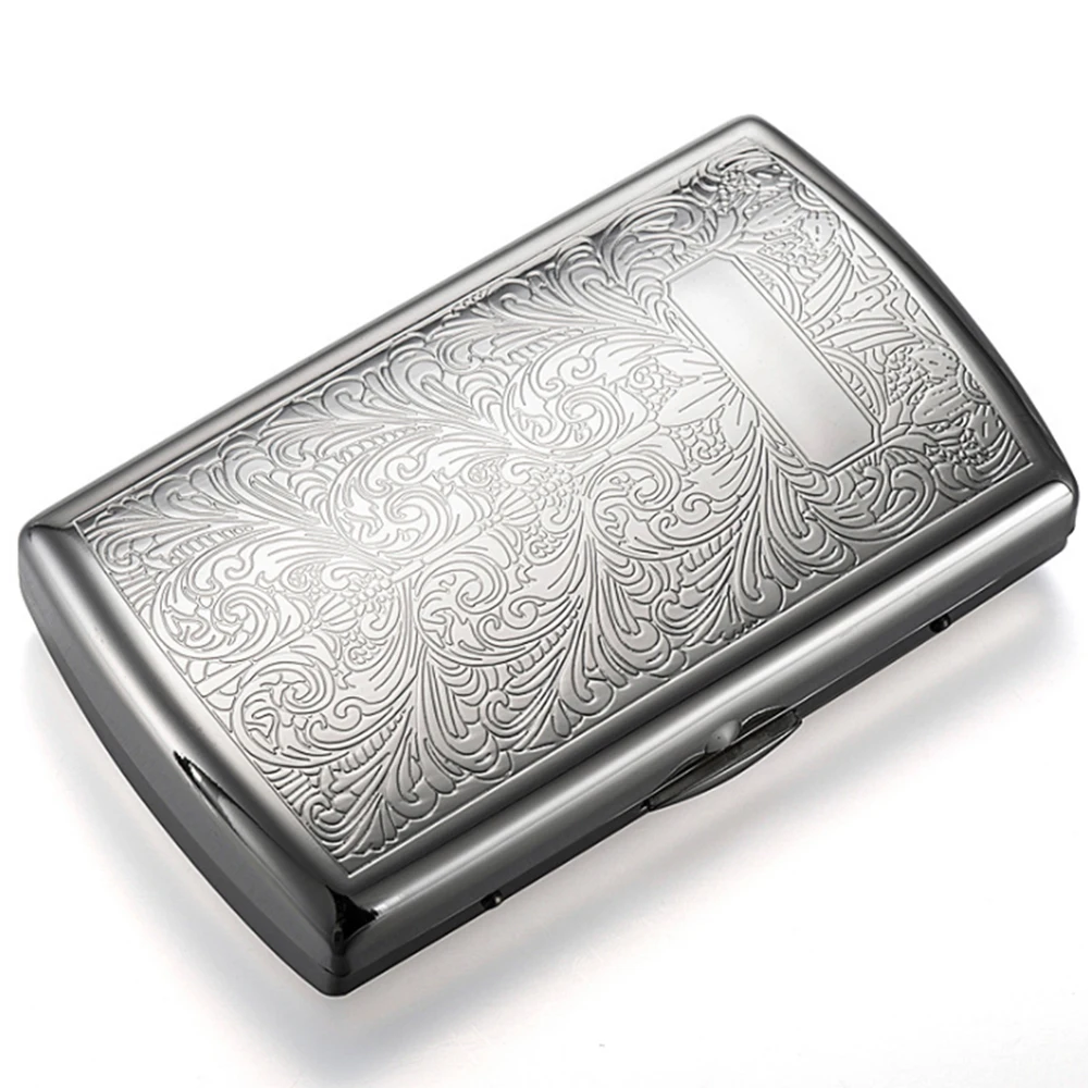 

Metal Cigarette Case Box for 12-piece Chrome-plated Ultra-thin Portable Innovative Flower Pattern Cigarette Storage Case