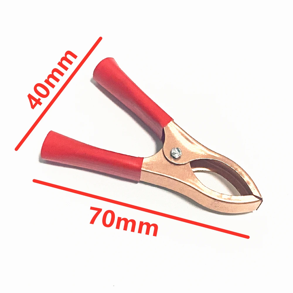 2Pcs/lot 70mm 30A Crocodile Alligator Car Battery Insulated Clips Clamps Red + Black