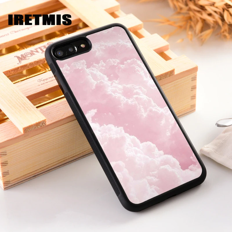Iretmis Silicone Phone Cover Case For Iphone 6 6s 7 8 Plus X Xs Max Xr 11 Pro Max Heavenly Light Pink Coloured Cloudy Galaxy Sky Phone Case Covers Aliexpress