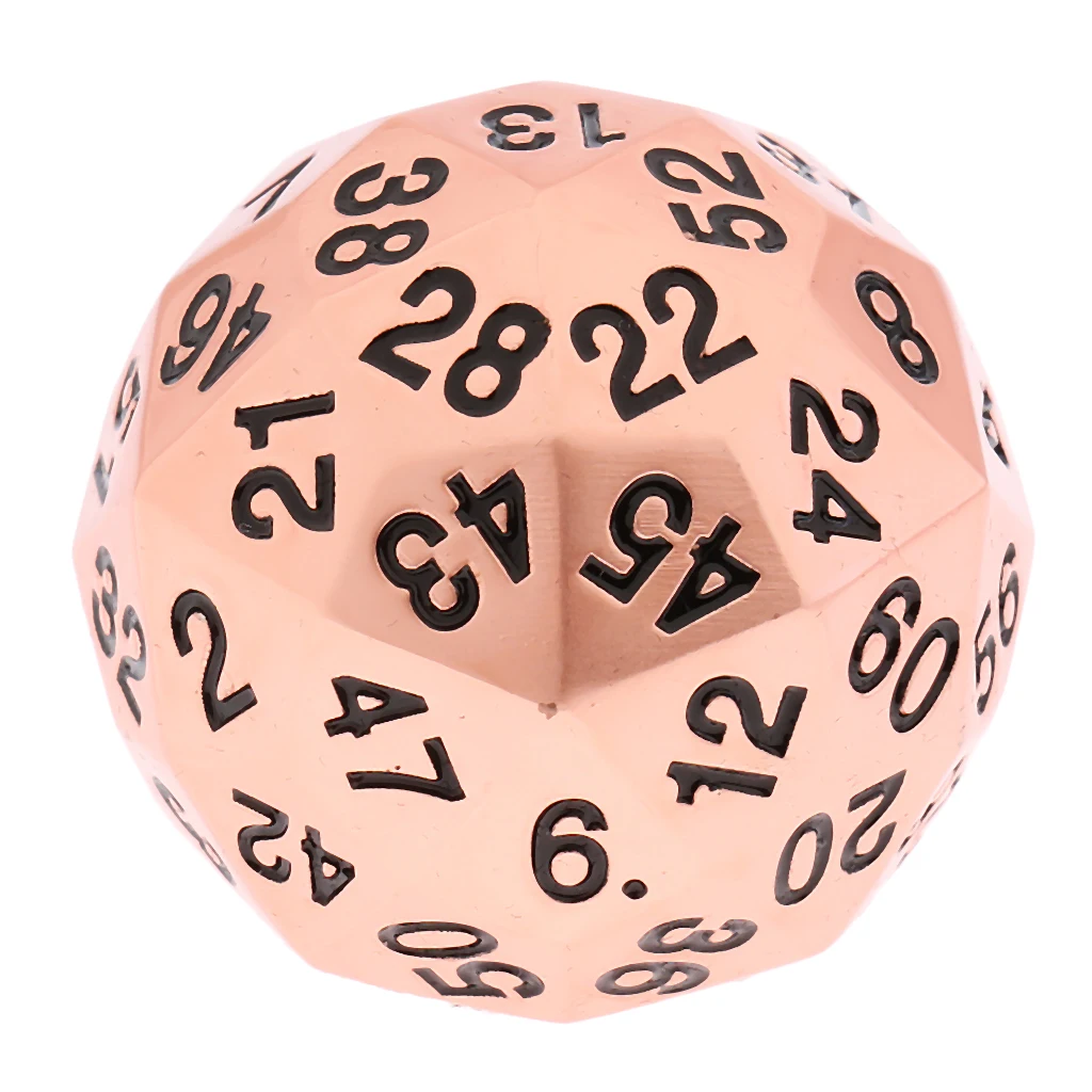 38mm Alloy Polyhedral Dice 60 Sided D60 Die for D&D RPG Board Game with Bag