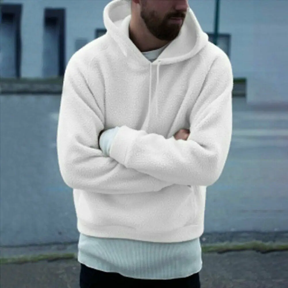 

Men's Winter Fluffy Fleece Hoodies Plush Hooded Sweatshirt Outwear Warm Hoodie Hoody Palace Pullover Outwear