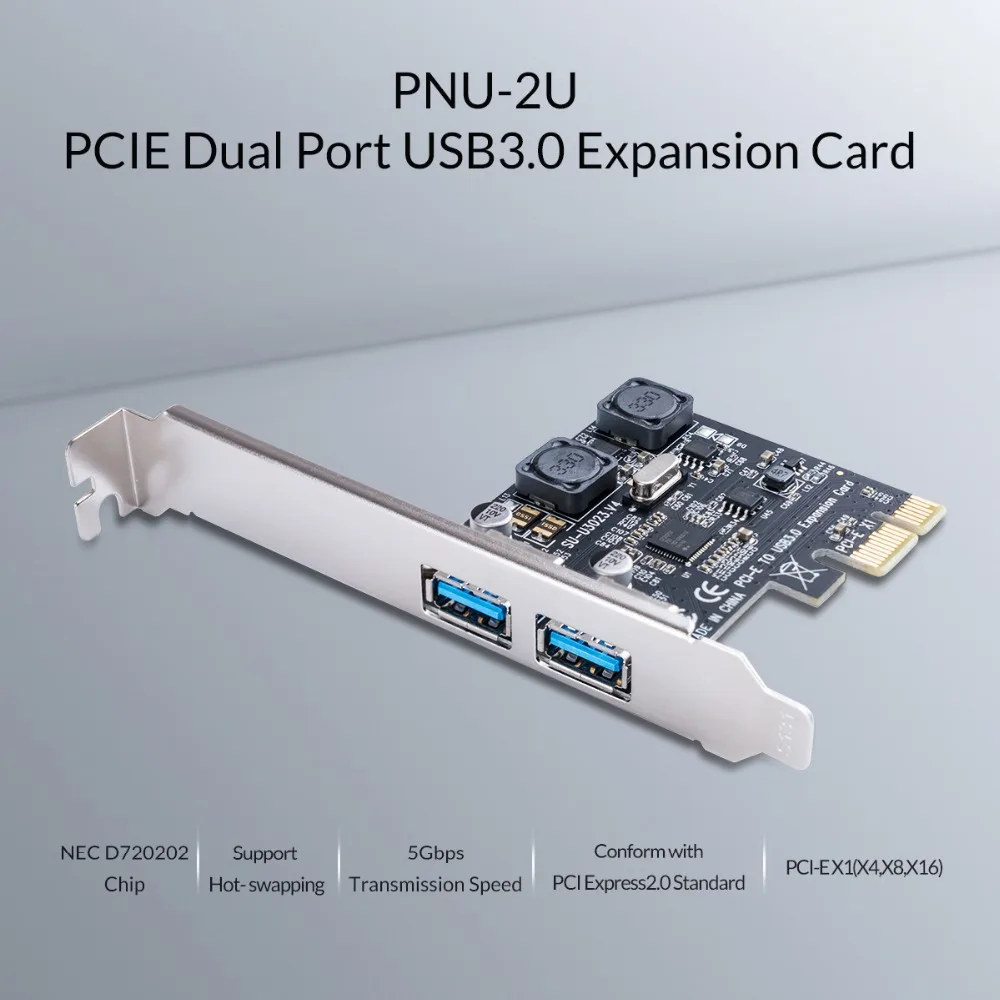Карта расширения ORICO PCI E Express с 2 портами USB 3 0 5 Гбит/с карта e SuperSpeed адаптер