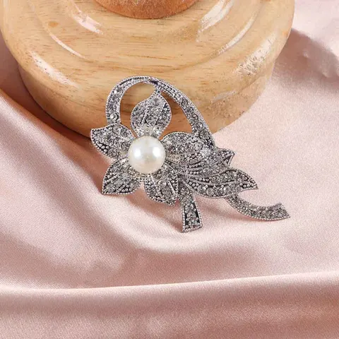 Flower Brooch Lapel Pin Rhinestone Jewelry Women Wedding Pins Large Brooches For Women broche Clothes Accessories