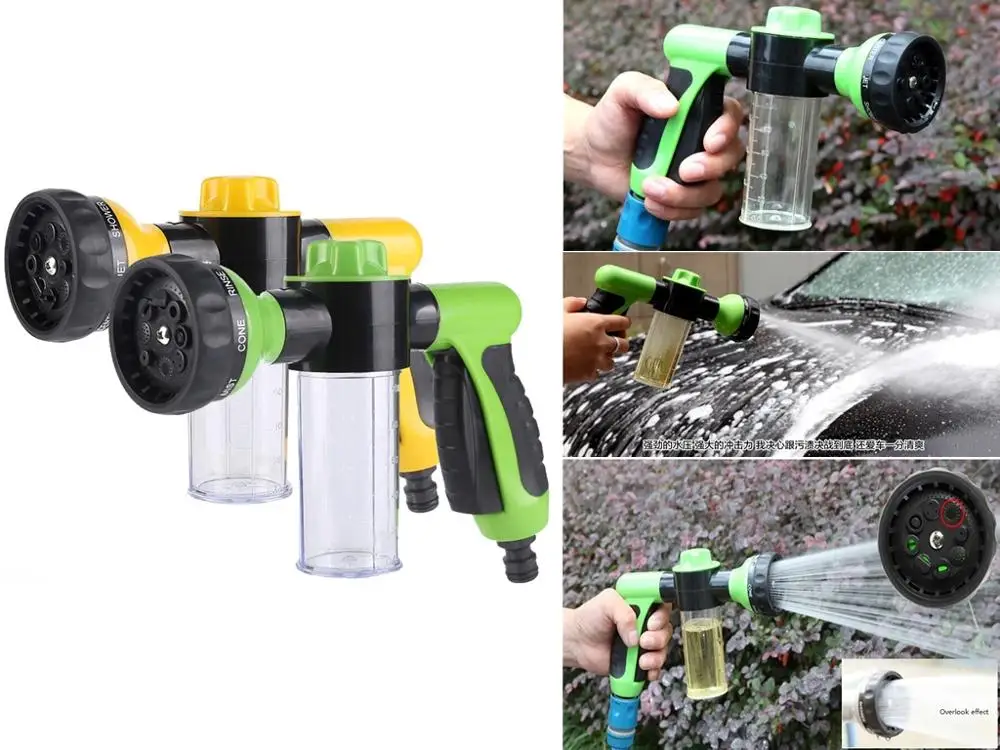 Multifunction Portable Car Washing Foam Water Gun High Pressure Nozzle Sprayer 