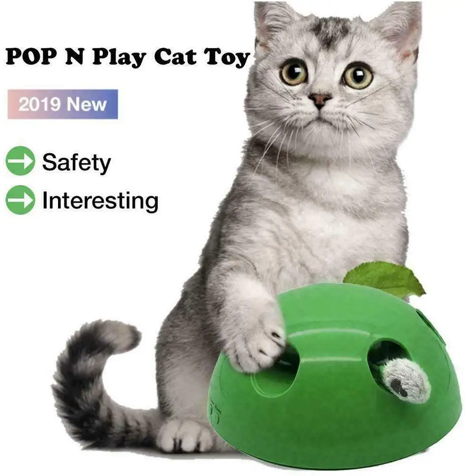 Автоматическая Pop N' Play интерактивная игрушка для кошек, мышь, электронные игрушки для домашних животных