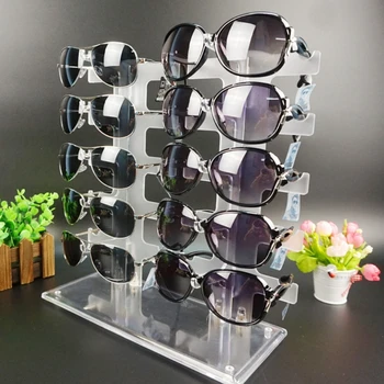 

2020 New Two Row Sunglasses Rack 10 Pairs Glasses Holder Display Stand Transparent