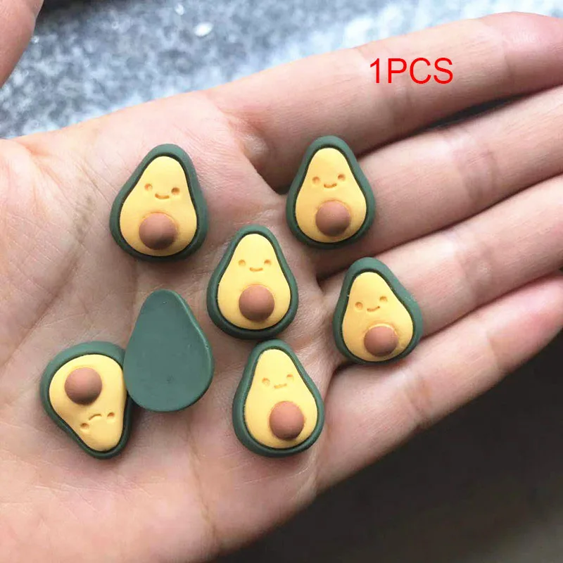1/5/10PCS Cute Avocado Fruit Slime Charms Supplies Addition Accessories DIY Crafts Decor Filler for Fluffy Clear Slime Clay Toy - Цвет: 1PCS Avocado