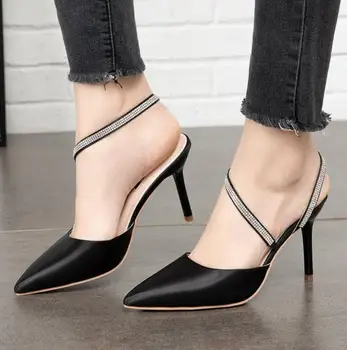 

2020 New WOMEN pump Summer Super high heel Sandals Fine with pointed Sandals sexy black pink women shoes Gladiator sandals