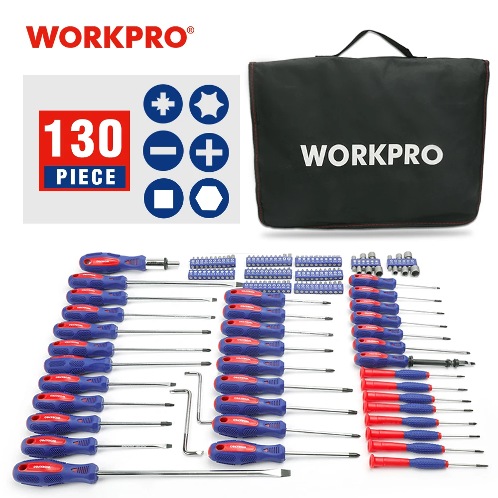 Набор отверток WORKPRO 130 в 1 набор многофункциональных Torx инструменты для ремонта
